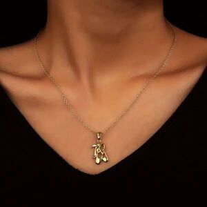 18k Gold Plated Ballerina Slippers Necklace, Ballet Necklace